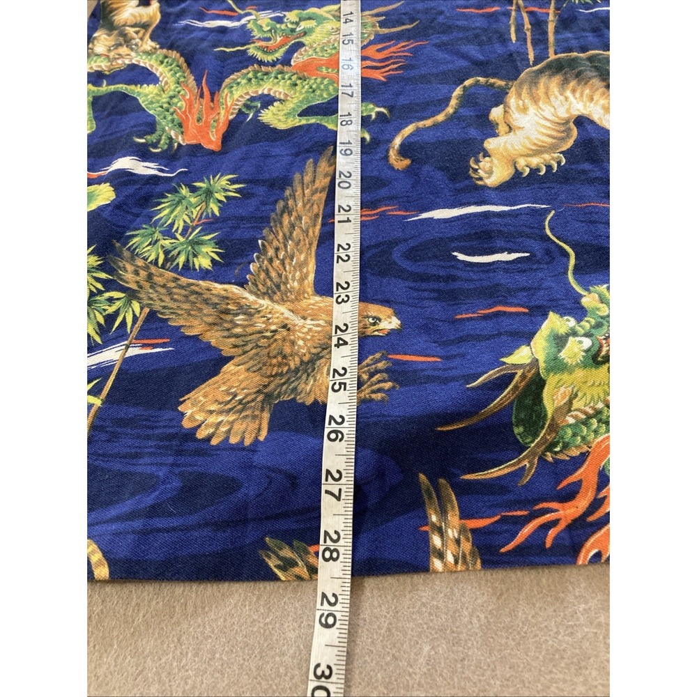 Polo Ralph Lauren Dragon Tiger Eagle All Over Print Polo Shirt Men's Sz XL Blue - Picture 8 of 9